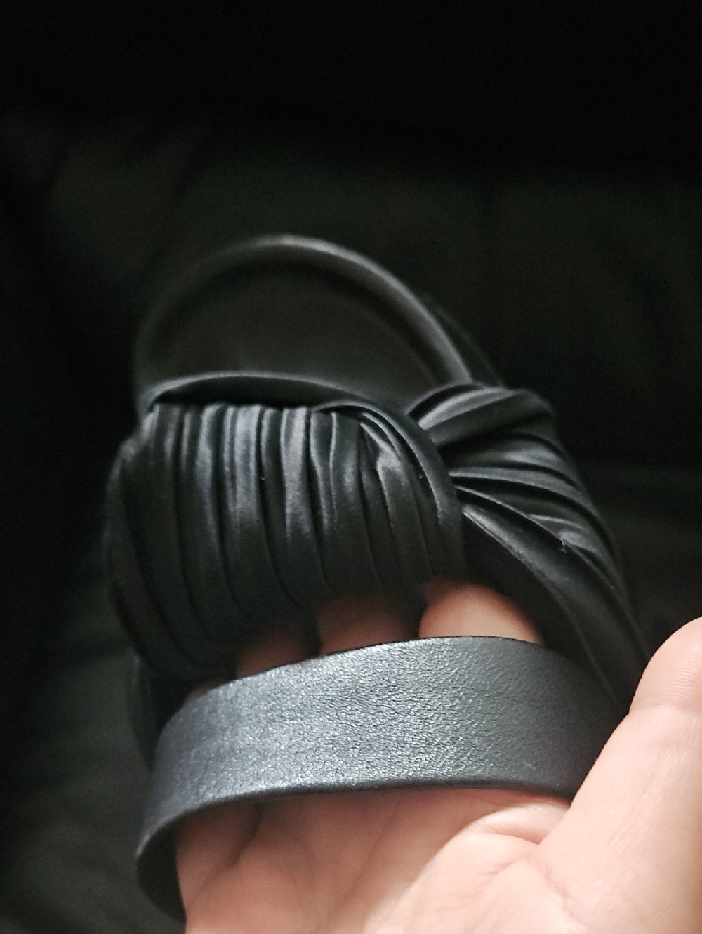 Jil Sander Black Pleats and Knot Flat Sandal Shoe  Sz 5 US - Picture 5 of 13